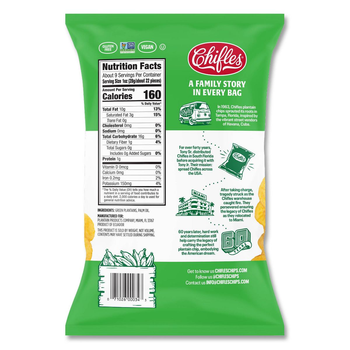 Chifles Platanitos Chips de Plátano Sin Sal - 9 oz - Imagen 3