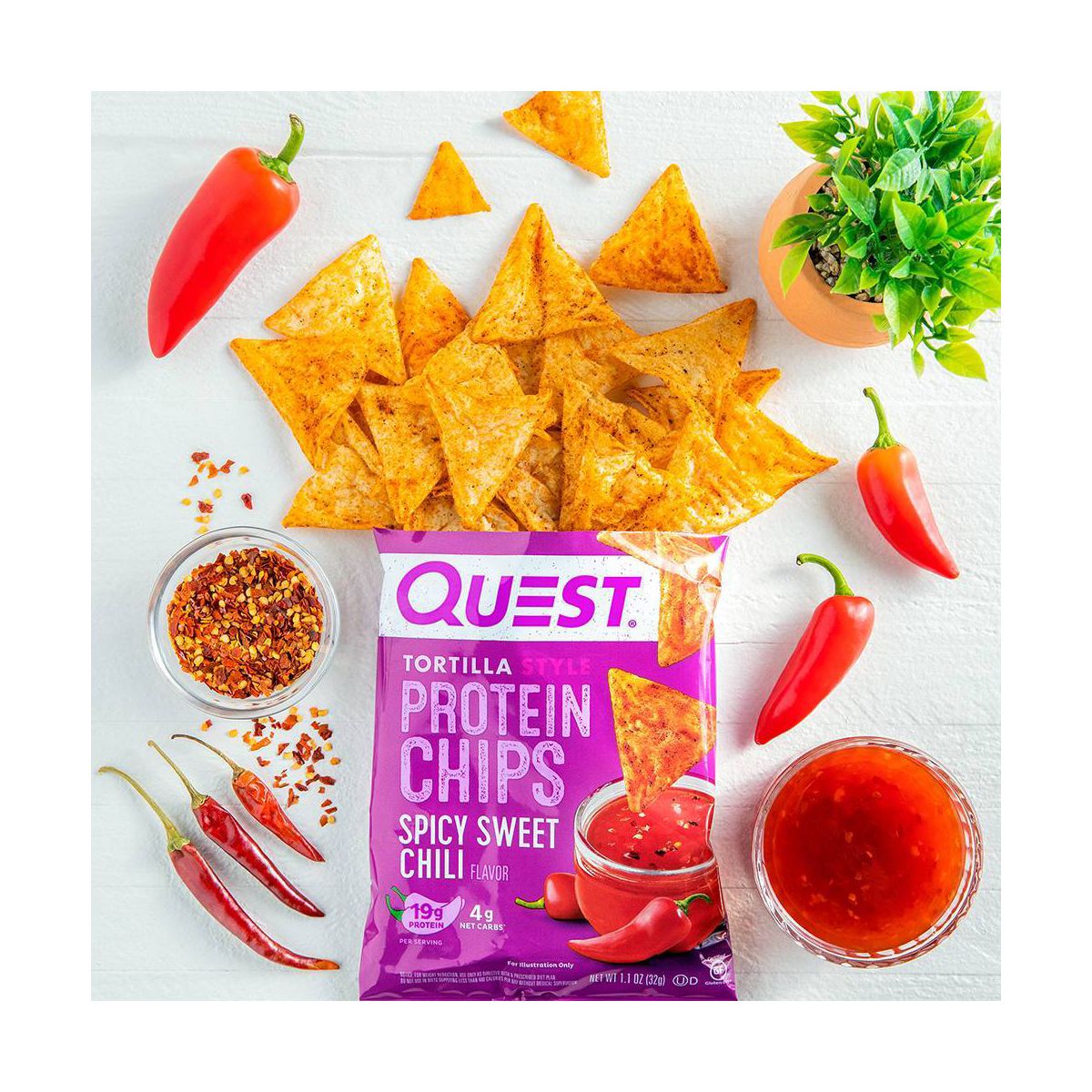 Quest Nutrition Tortilla Style Protein Chips - Spicy Sweet Chili - Imagen 3