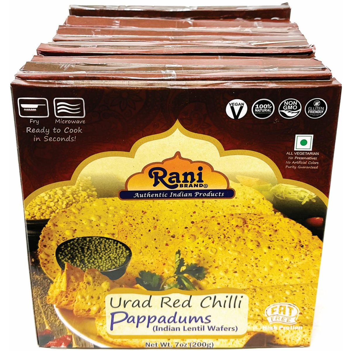 Rani Brand Authentic Indian Foods | Pappadums Red Chilli Papad - Imagen 2