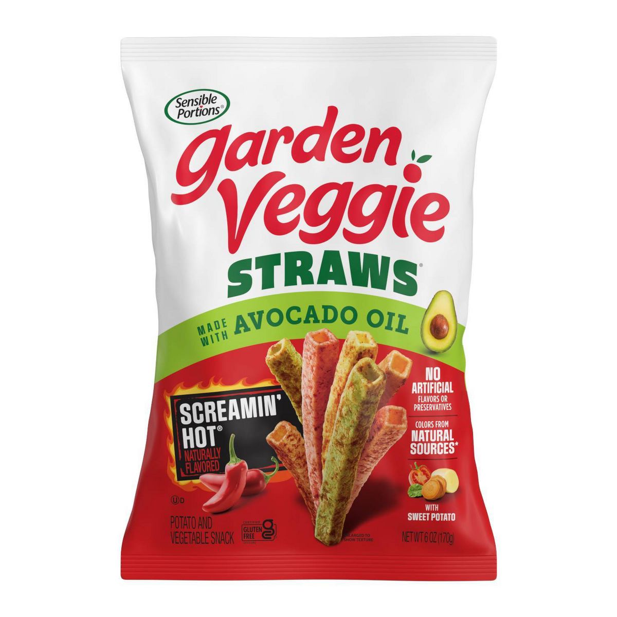 Garden Veggie Straws Sensible Portions Sabor Picante Fuerte con Aceite de Aguacate - 6 oz