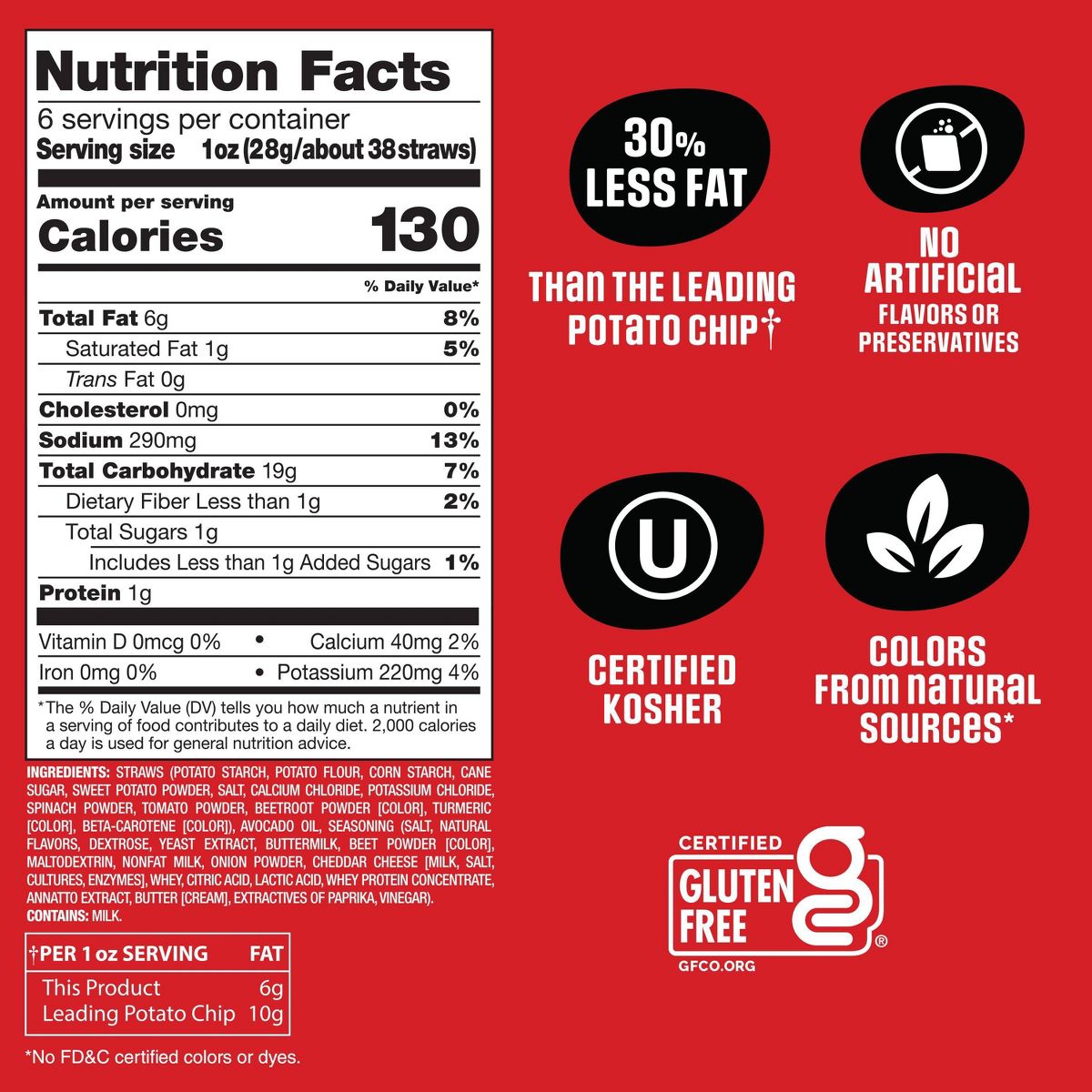 Garden Veggie Straws Sensible Portions Sabor Picante Fuerte con Aceite de Aguacate - 6 oz - Imagen 8