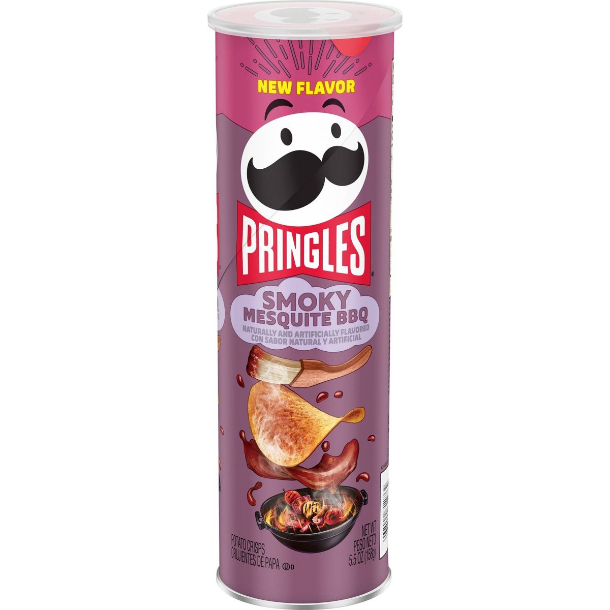 Pringles Super Stack Papas Fritas Sabor BBQ Mesquite Ahumado - 5.5 oz - Imagen 2
