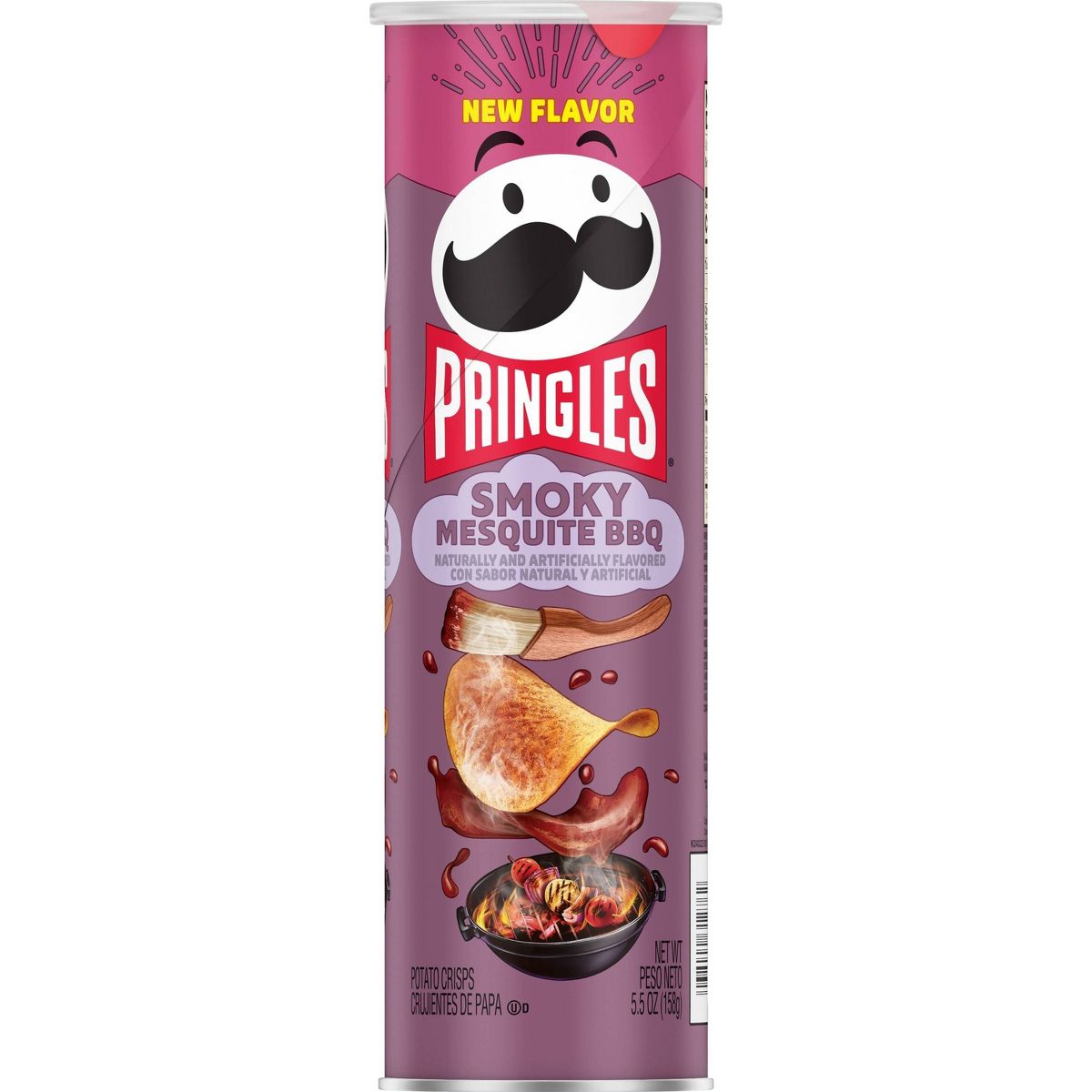 Pringles Super Stack Papas Fritas Sabor BBQ Mesquite Ahumado - 5.5 oz - Imagen 3
