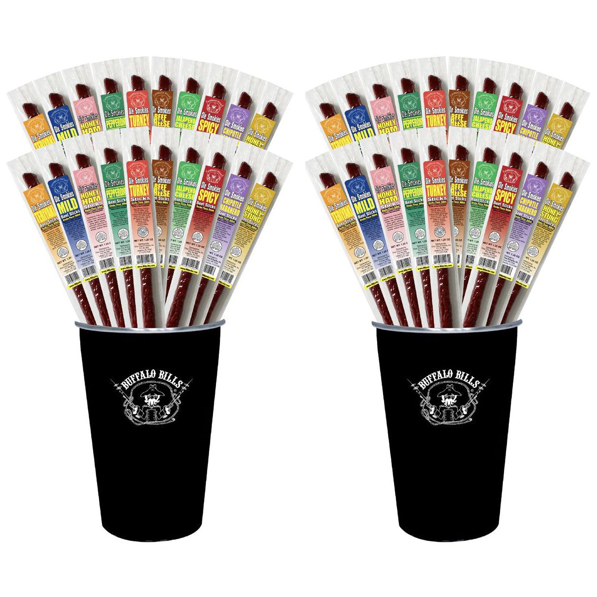 Ramo de Palitos de Carne Ole Smokies Surtidos Buffalo Bills, 20 Piezas en Taza de Acero Inoxidable (paquete de 2) - Imagen 2