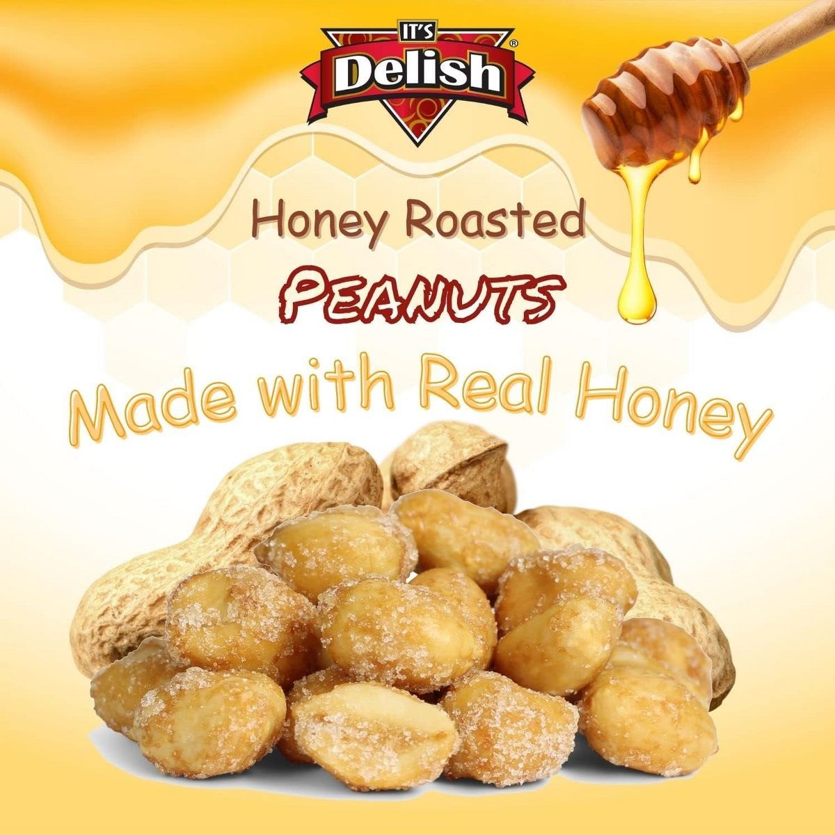 Cacahuates Honey Roasted de It's Delish, Contenedor Jumbo Reutilizable de 36 Oz - Imagen 3