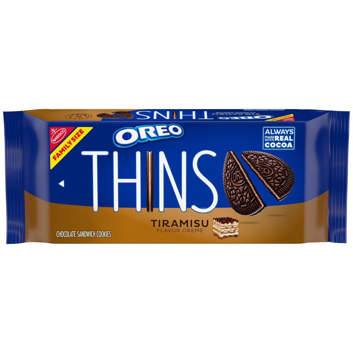 Galletas Oreo Thins Sabor Tiramisú Tamaño Familiar - 11.78 oz - Imagen 2