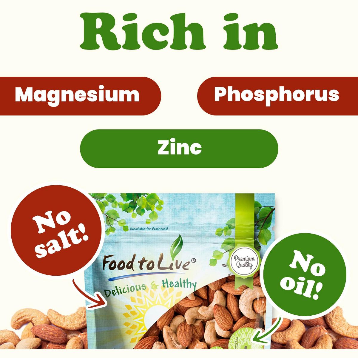 Mezcla de Almendras y Nueces de la India Tostadas en Seco - por Food To Live - Imagen 5