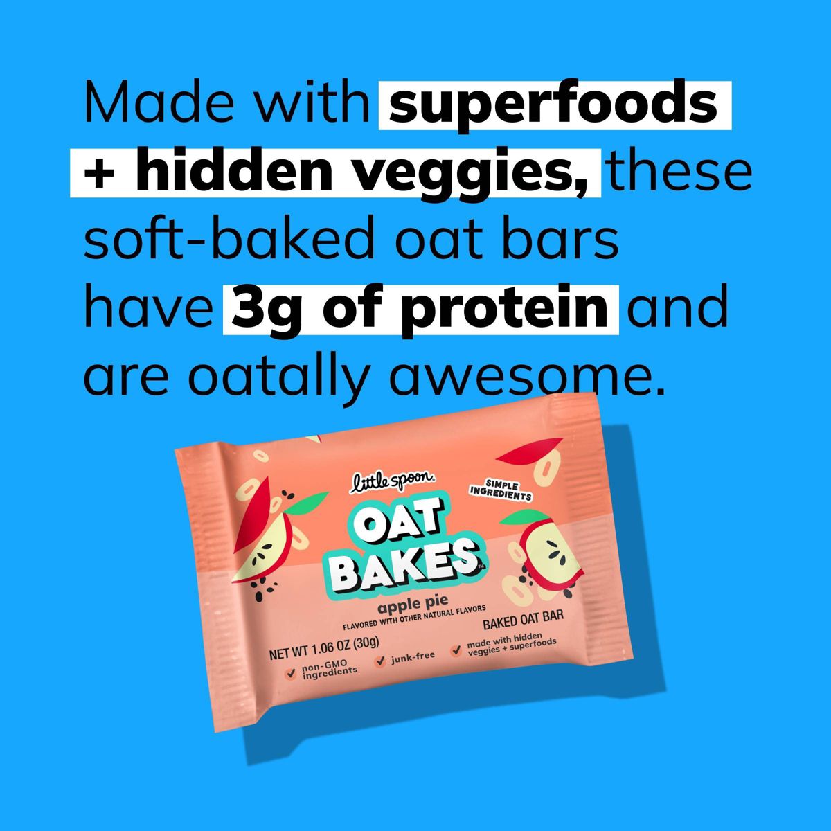 Little Spoon Barra de Avena Horneada Sabor Pay de Manzana, Snack para Niños - 5.3 oz/5 ct - Imagen 5