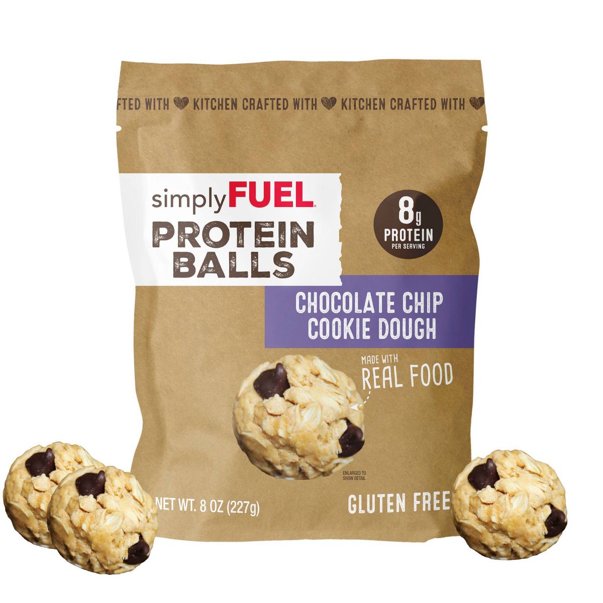 Bolitas de Proteína de Suero simplyFUEL con Chispas de Chocolate y Masa de Galleta - 8g de Proteína - 8 oz / 10 piezas - Imagen 2