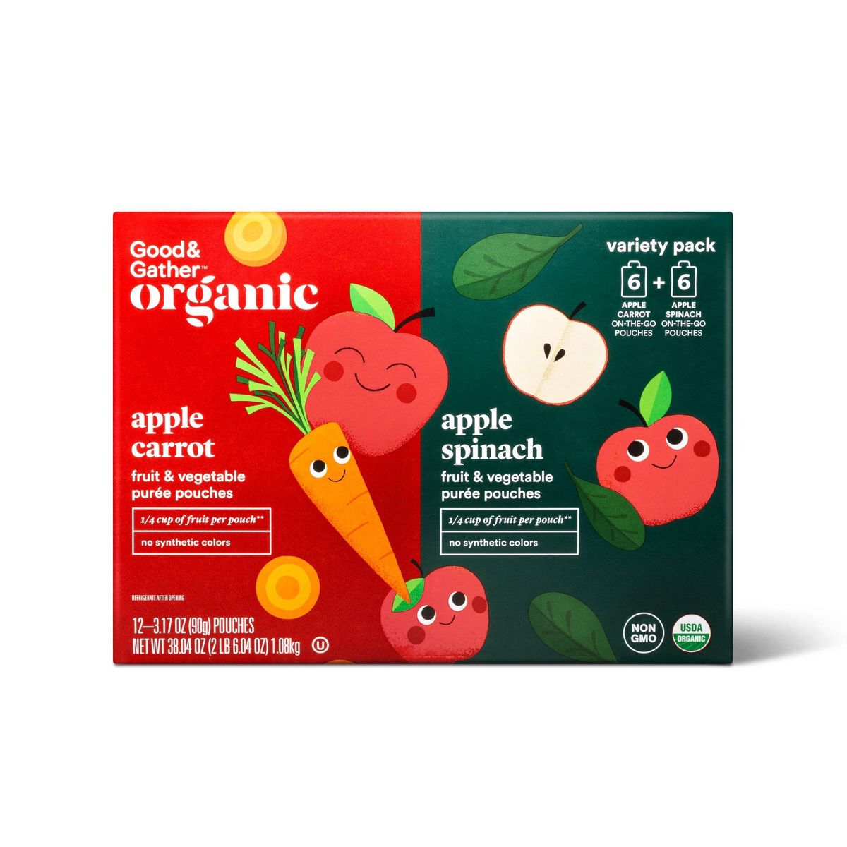 Mermelada de Manzana Orgánica en Bolsita - Manzana Zanahoria y Manzana Espinaca - Good & Gather™ - Imagen 2
