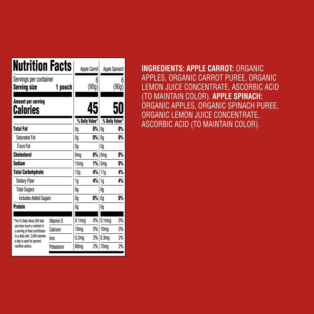 Mermelada de Manzana Orgánica en Bolsita - Manzana Zanahoria y Manzana Espinaca - Good & Gather™ - Imagen 6