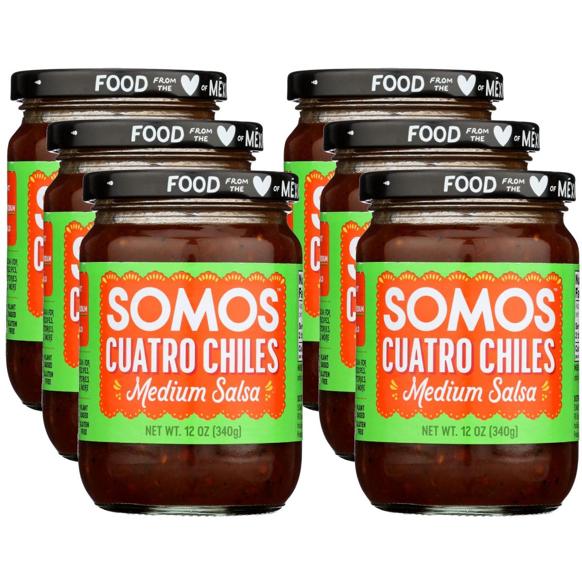 Salsa Cuatro Chiles Medium - Caja con 6/12 oz