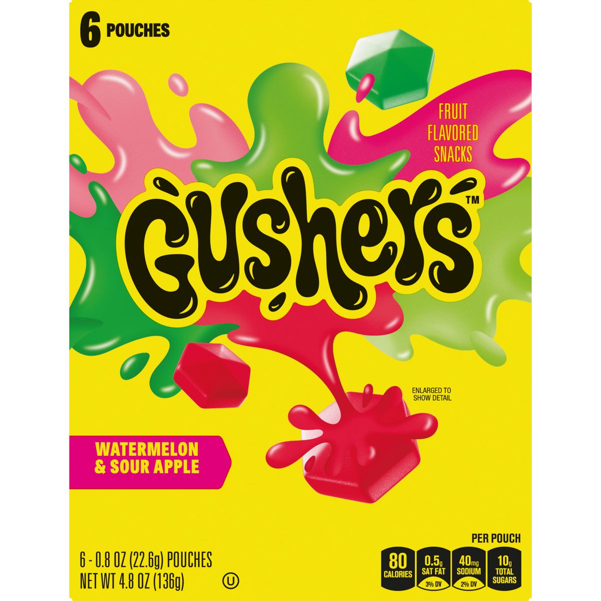 Gushers Sabor Sandía y Manzana Ácida - Bocadillo de Fruta - 4.8 oz / 6 ct - Imagen 10