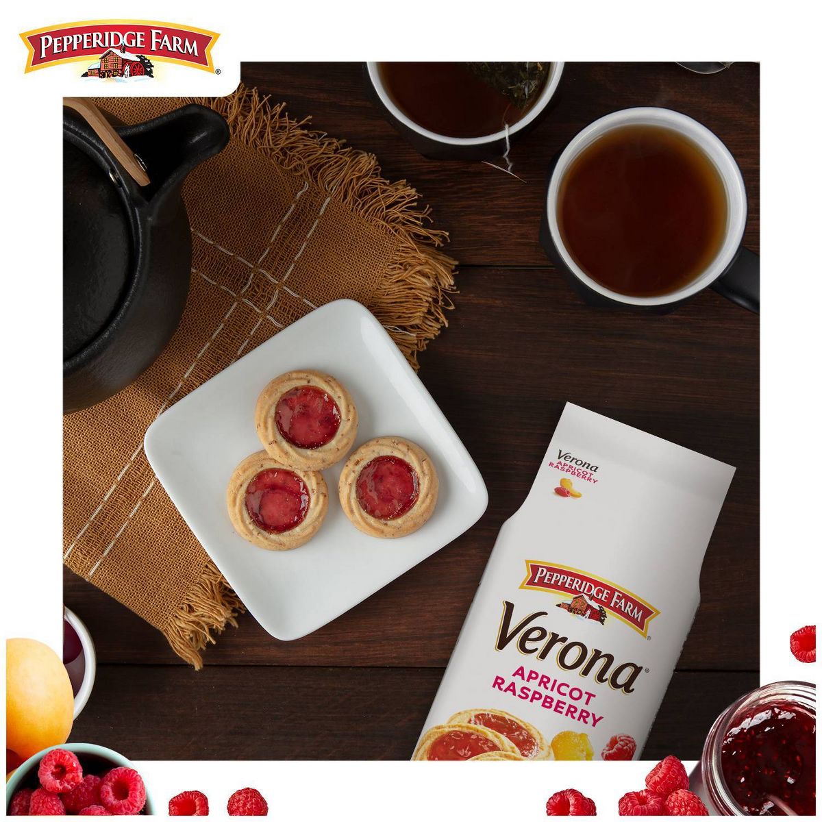 Galletas Thumbprint de Albaricoque y Frambuesa Pepperidge Farm Verona - 6.75 oz - Imagen 5