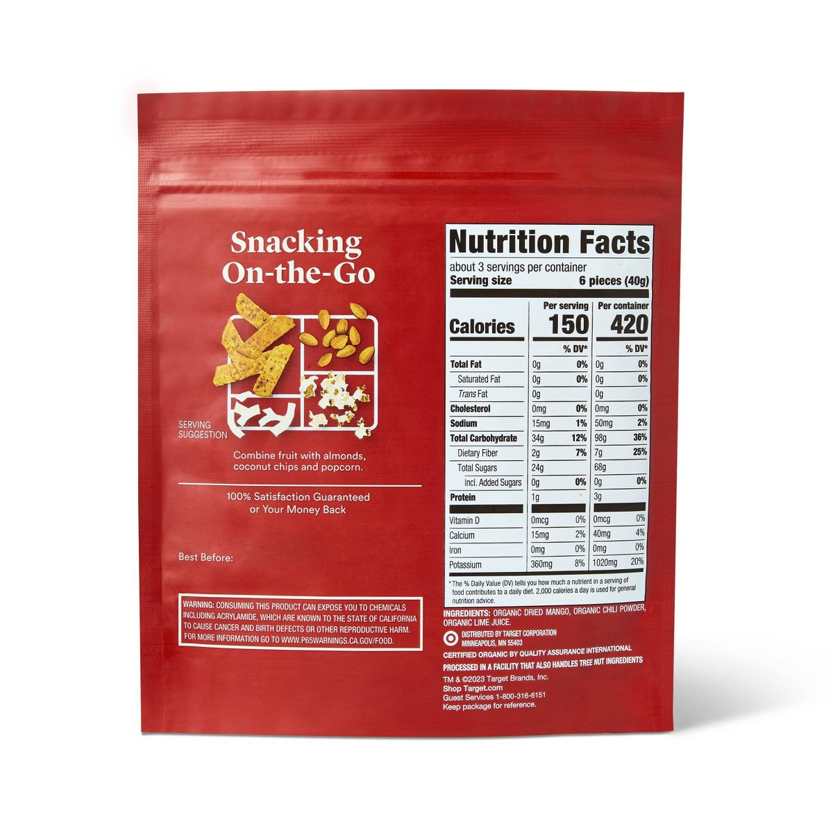 Mango Deshidratado Orgánico con Chile y Lima sin Azúcar - 4 oz - Good & Gather™ - Imagen 4