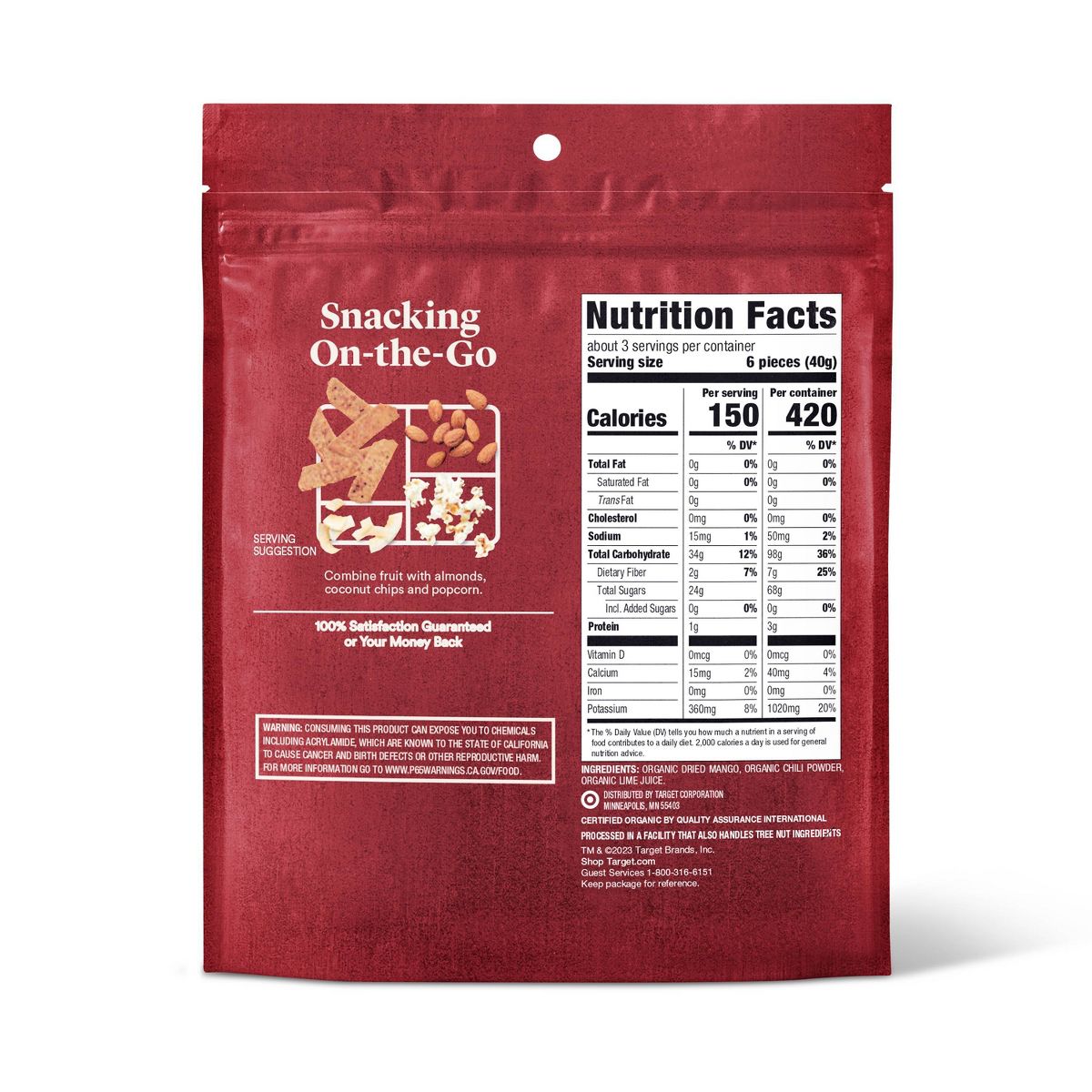 Mango Deshidratado Orgánico con Chile y Lima sin Azúcar - 4 oz - Good & Gather™ - Imagen 5