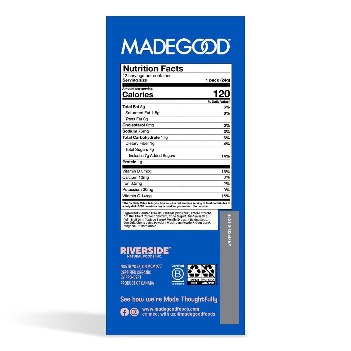 Galletas Mini Crujientes Orgánicas Sin Gluten MadeGood Sabor Vainilla - 10.2 oz / 12 ct - Imagen 3