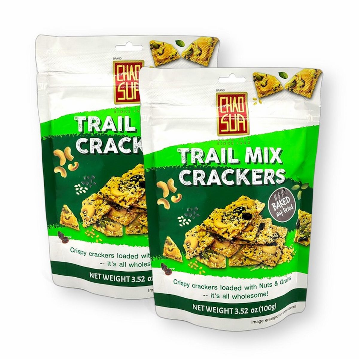 Chao Sua Trail Mix Crackers Horneados 3.52 Oz. (Paquete de 2)
