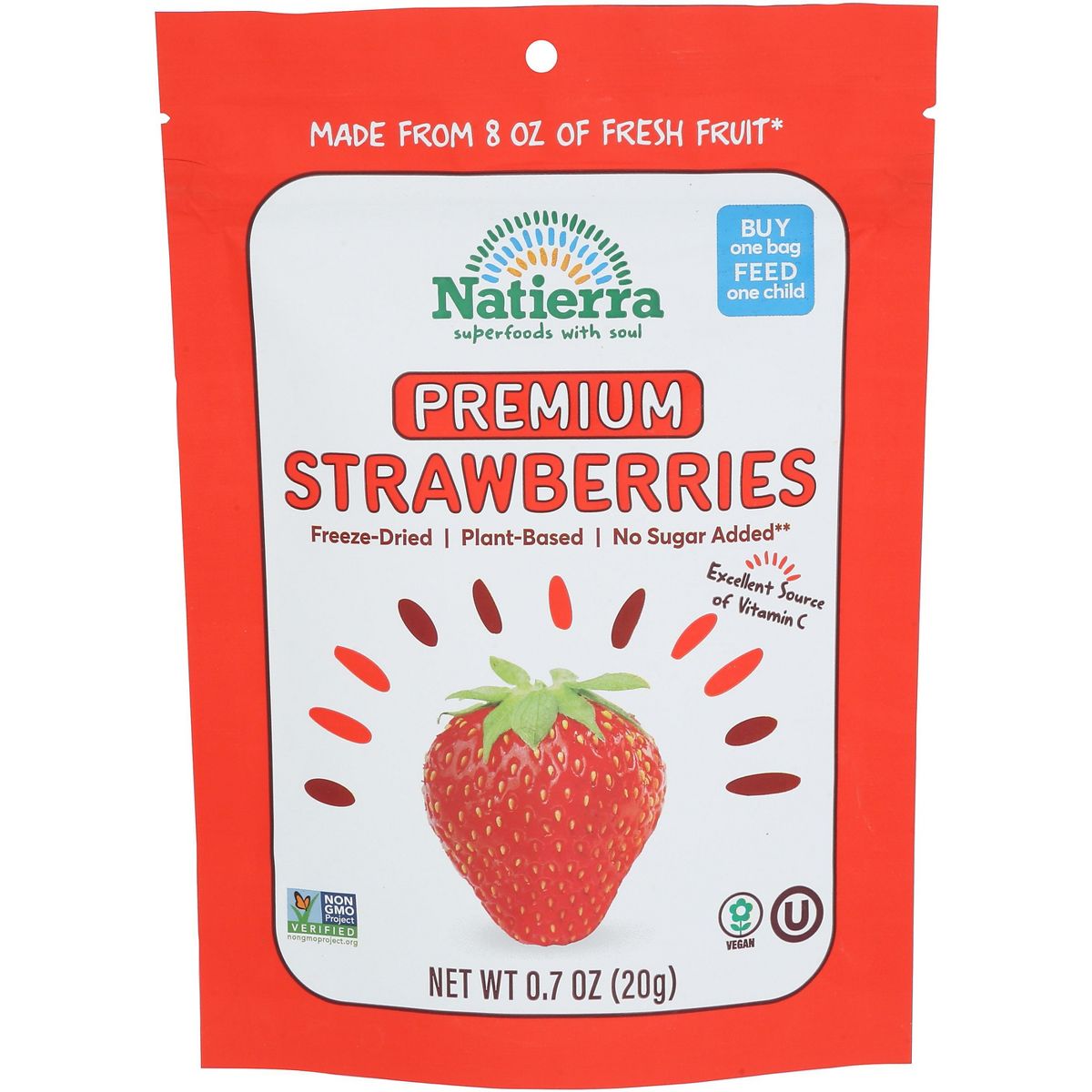Natierra Fresas Liofilizadas - Paquete de 8 - 0.7 oz - Imagen 3