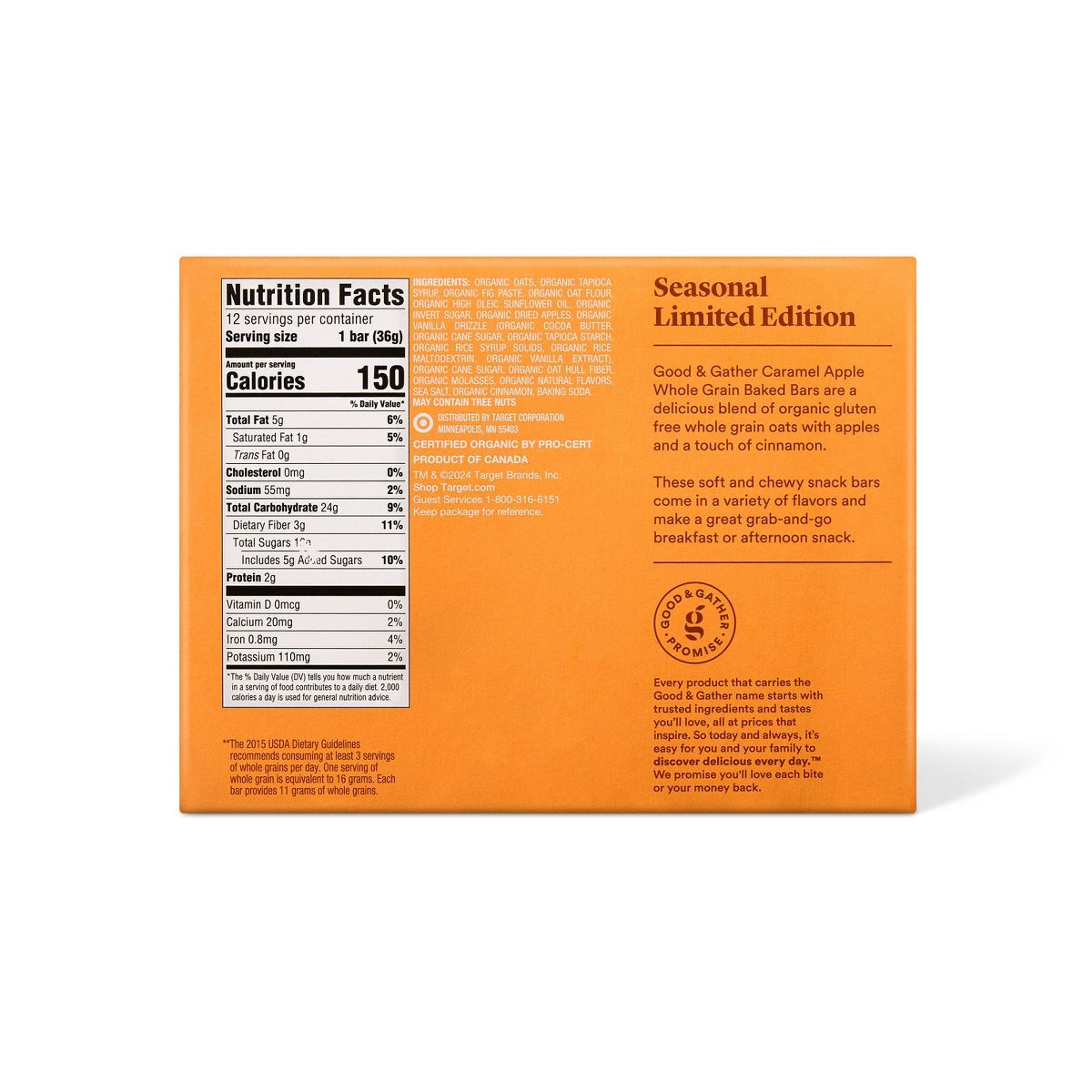 Barra de Manzana con Caramelo Horneada de Grano Entero - 15.24 oz - Good & Gather™ - Imagen 3