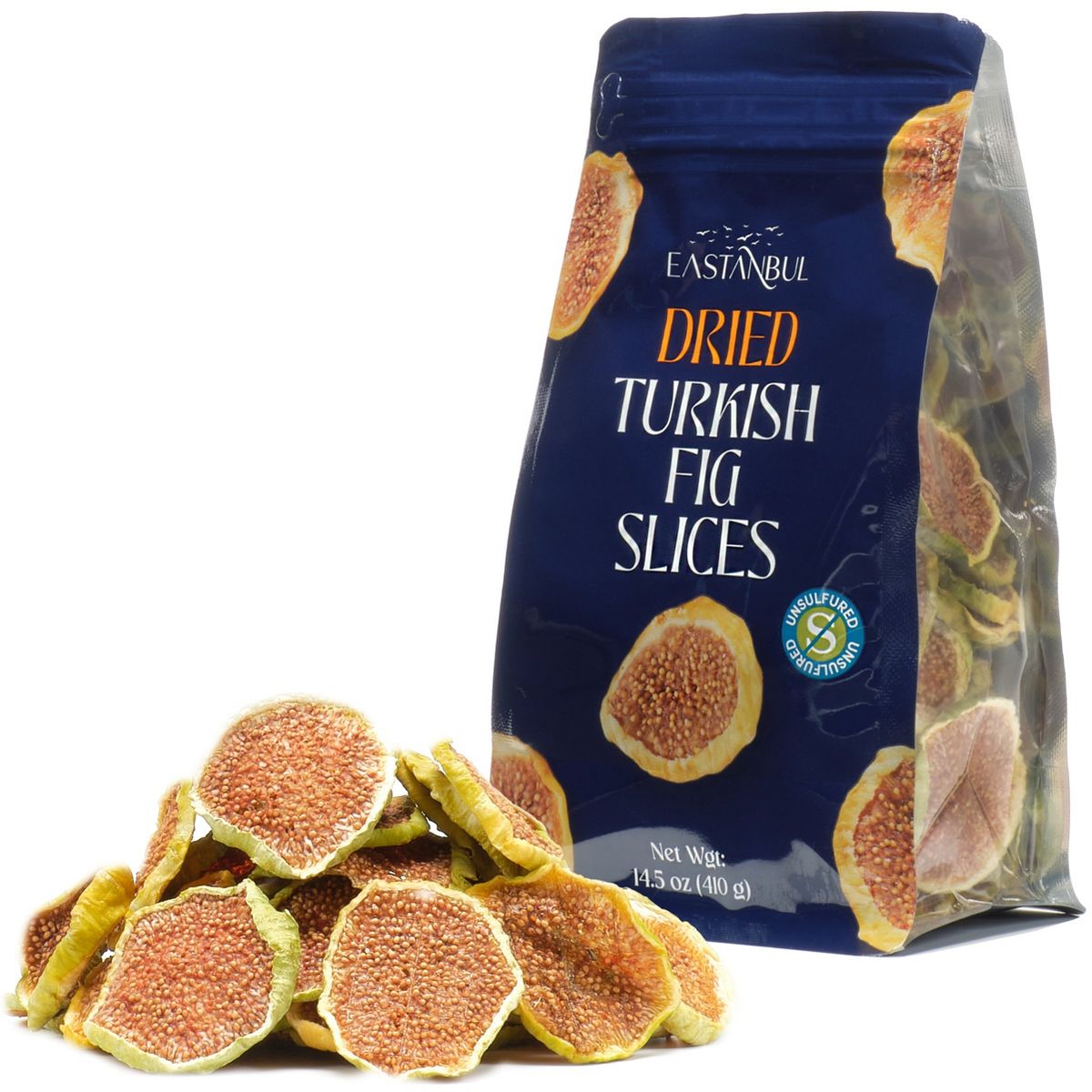 Eastanbul Higos Turcos en Rebanadas Secas, Chips de Fruta Secados al Sol, Higos Turcos Sin Azúcar Añadido, Vegano, Sin Gluten, 14.5 oz - Imagen 2