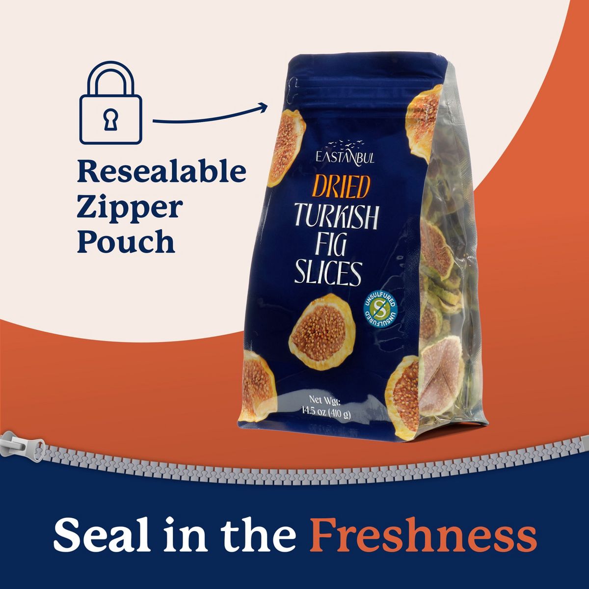 Eastanbul Higos Turcos en Rebanadas Secas, Chips de Fruta Secados al Sol, Higos Turcos Sin Azúcar Añadido, Vegano, Sin Gluten, 14.5 oz - Imagen 4