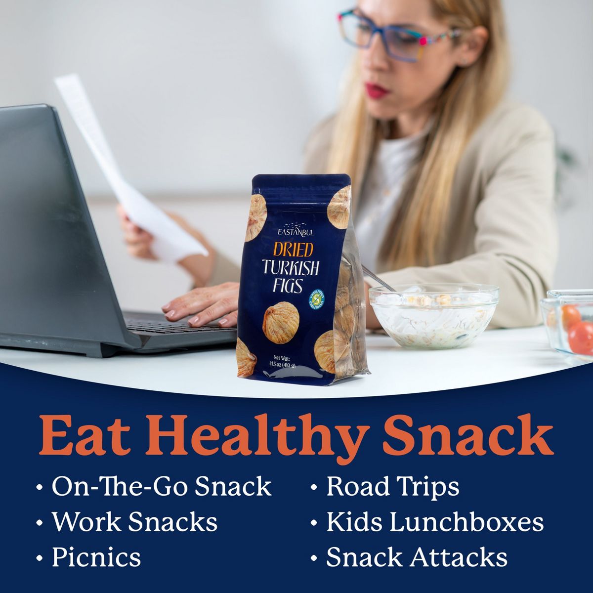 Eastanbul Higos Turcos en Rebanadas Secas, Chips de Fruta Secados al Sol, Higos Turcos Sin Azúcar Añadido, Vegano, Sin Gluten, 14.5 oz - Imagen 6