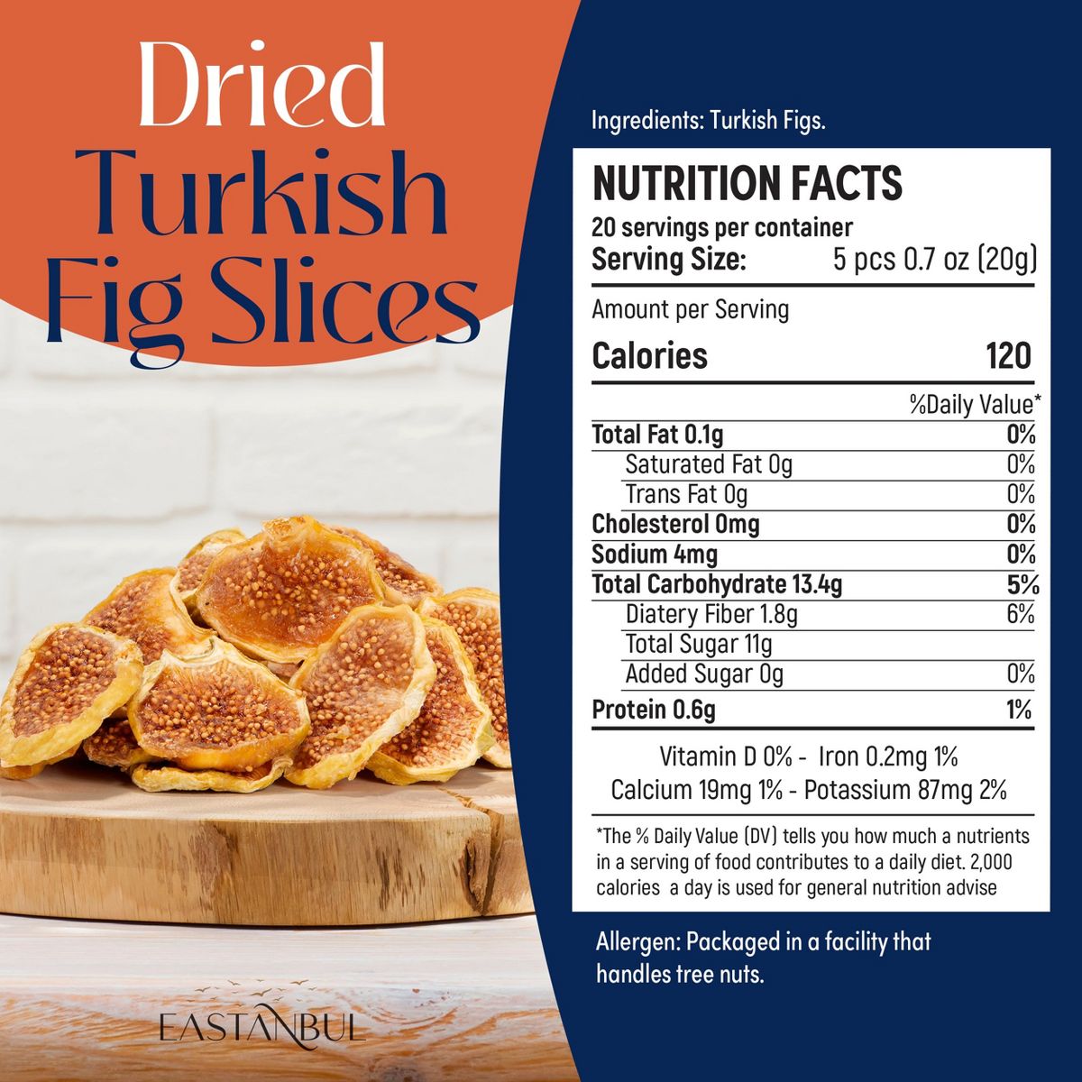 Eastanbul Higos Turcos en Rebanadas Secas, Chips de Fruta Secados al Sol, Higos Turcos Sin Azúcar Añadido, Vegano, Sin Gluten, 14.5 oz - Imagen 10