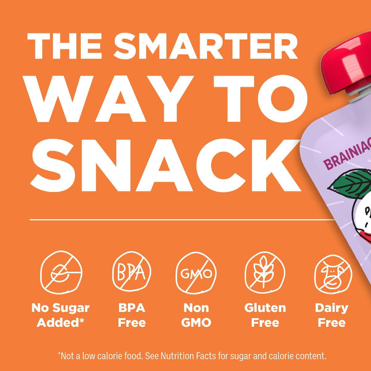 Brainiac Kids Brain Squeezers Puré de Manzana en Bolsita Variedad de Frutas y Verduras Manzana Plátano Zanahoria & Manzana Fresa Espinaca - 3.2 oz/10 ct - Imagen 8