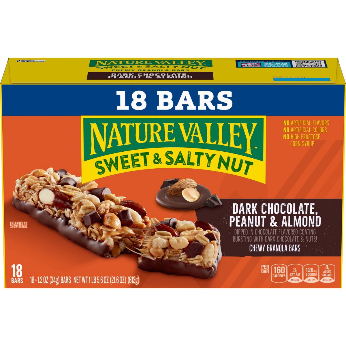 Nature Valley Barras de Granola con Chocolate Oscuro, Cacahuate y Almendra - 18ct - Imagen 3