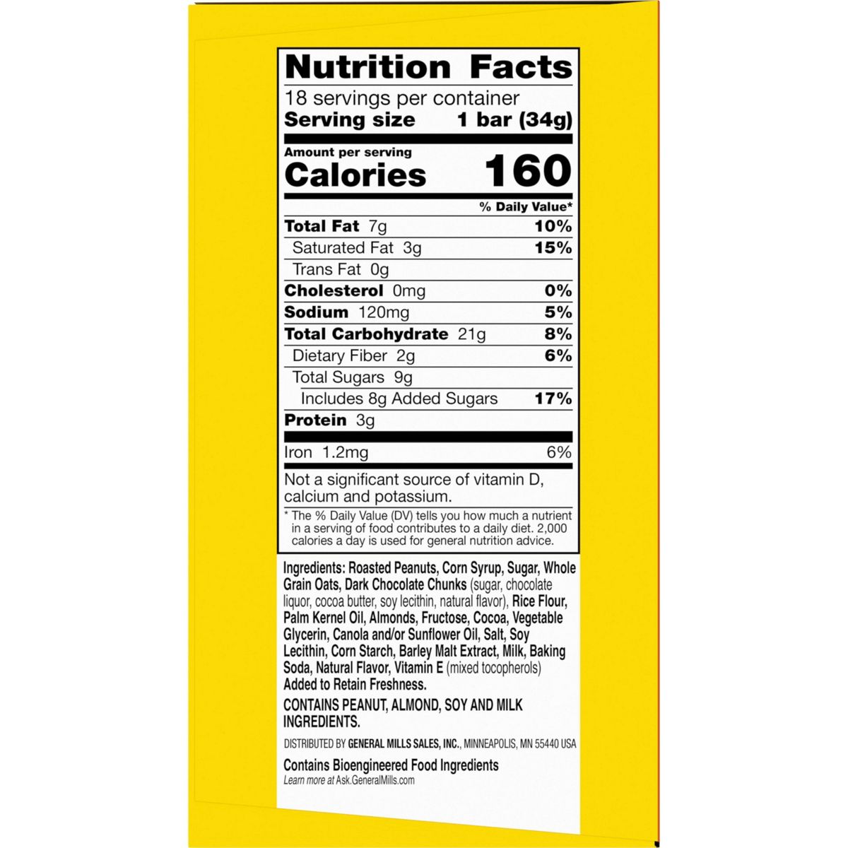 Nature Valley Barras de Granola con Chocolate Oscuro, Cacahuate y Almendra - 18ct - Imagen 6