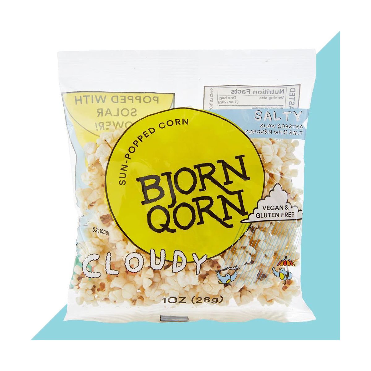 BjornQorn Cloudy Paquete de 15 (1 oz) Palomitas de Maíz