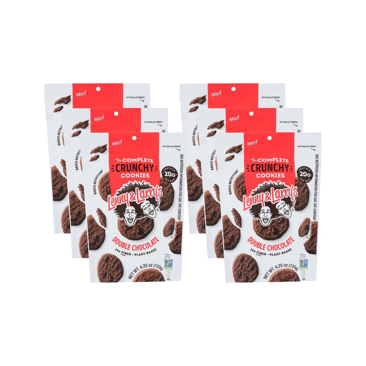 Galletas Crujientes The Complete de Lenny & Larry's Sabor Chocolate Doble - Caja con 6/4.25 oz