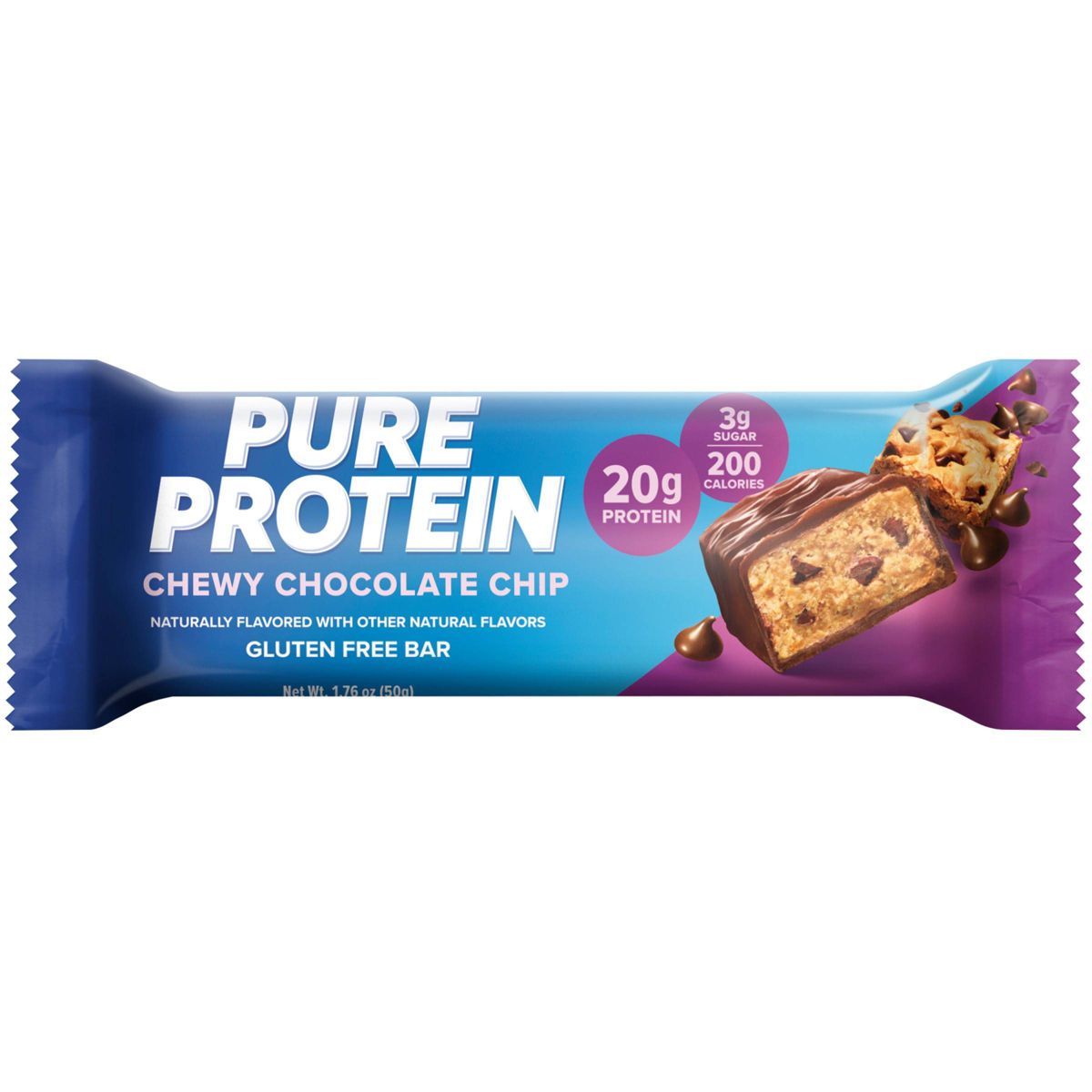 Pure Protein Barritas Masticables con Chispas de Chocolate de Aislado de Proteína de Suero - 20g de Proteína - 21.16 oz/12 ct - Imagen 3