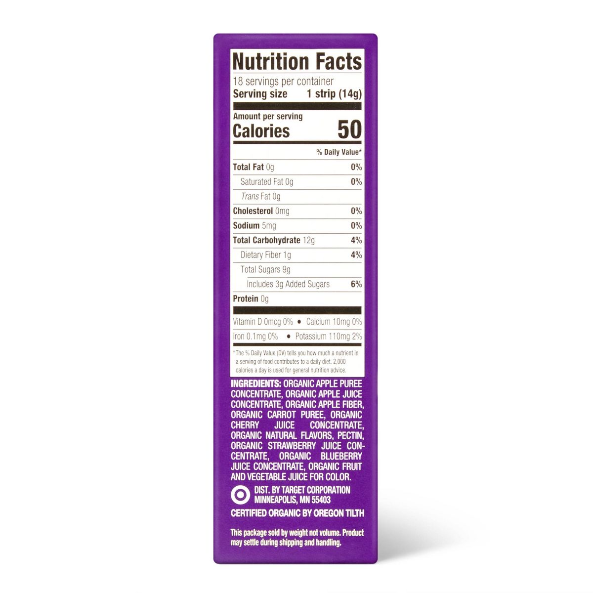 Tiras de Fruta y Vegetales Orgánicas Sabor Cereza y Baya - 9 oz/18 ct - Good & Gather™ - Imagen 3