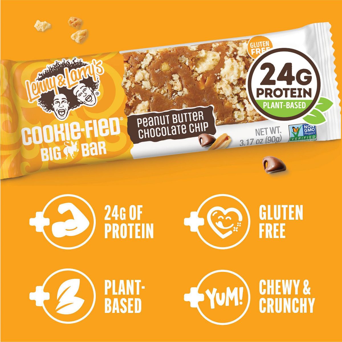 Barra Grande Cookie-Fied de Lenny & Larry - Mantequilla de Cacahuate con Chispas de Chocolate - 12ct - Imagen 5