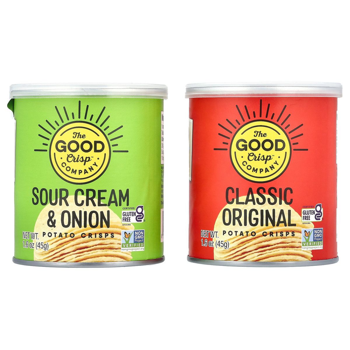 Papas fritas The Good Crisp Company, Paquete surtido (Clásicas originales y Crema agria y cebolla), 8 piezas, 1.6 oz (45 g) cada una - Imagen 4