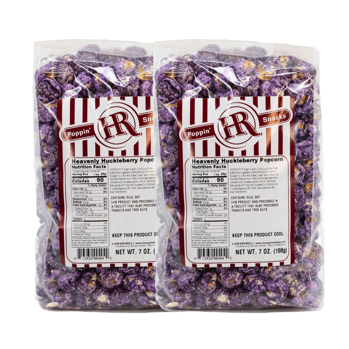 HR Poppin' Snacks 7 oz Palomitas de Maíz Sabor Huckleberry Celestial - Paquete de 2