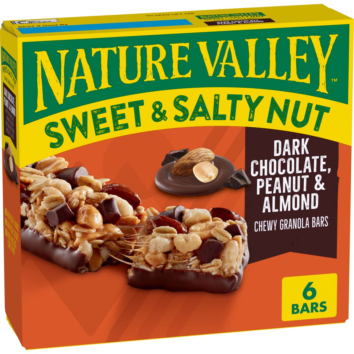 Nature Valley Sweet & Salty Barritas de Granola Chocolate Oscuro-Cacahuate y Almendra - 7.4 oz/6 ct