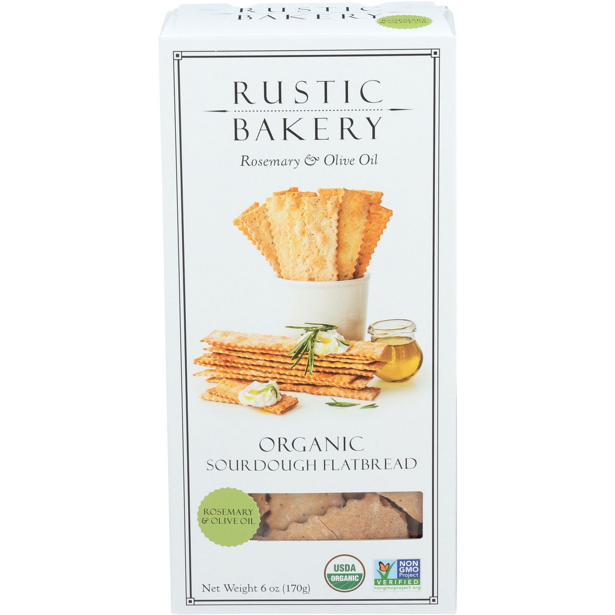 Rustic Bakery Flatbread Aceite de Oliva y Romero - Caja de 12 - 6 oz - Imagen 3