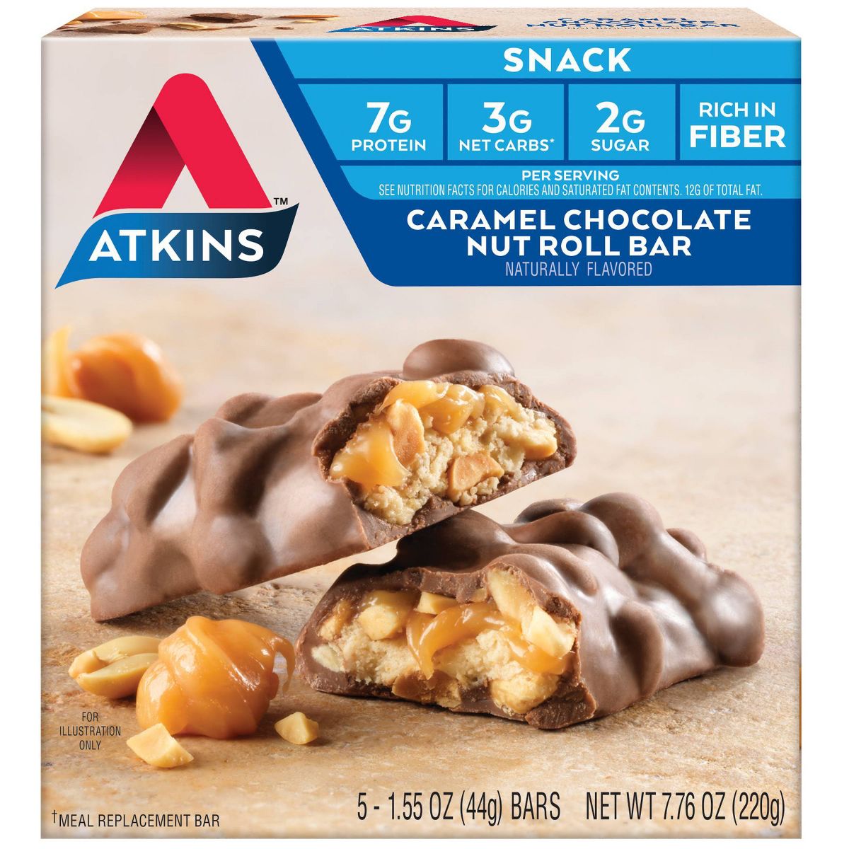 Atkins Barrita de Caramelo, Chocolate y Nuez