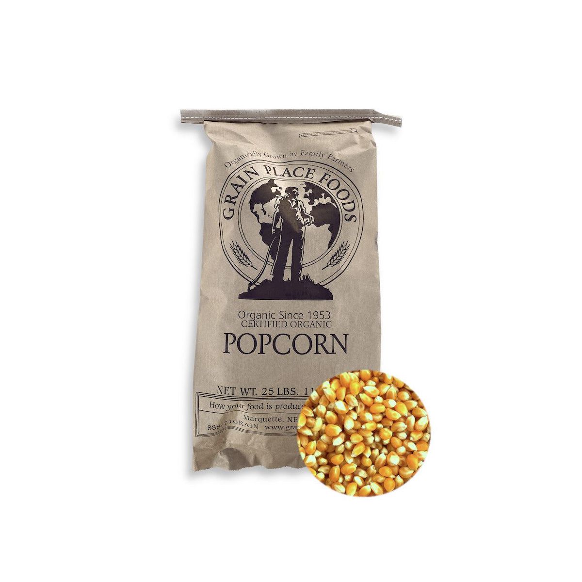Grain Place Foods 25 lb Palomitas de Maíz Amarillo Orgánico Granos Sin OMG - Imagen 2