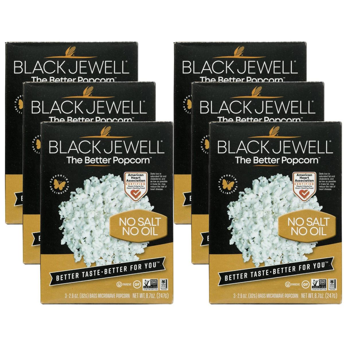 Palomitas de Maíz para Microondas Black Jewell Sin Sal y Sin Aceite - Caja de 6/8.7 oz - Imagen 2