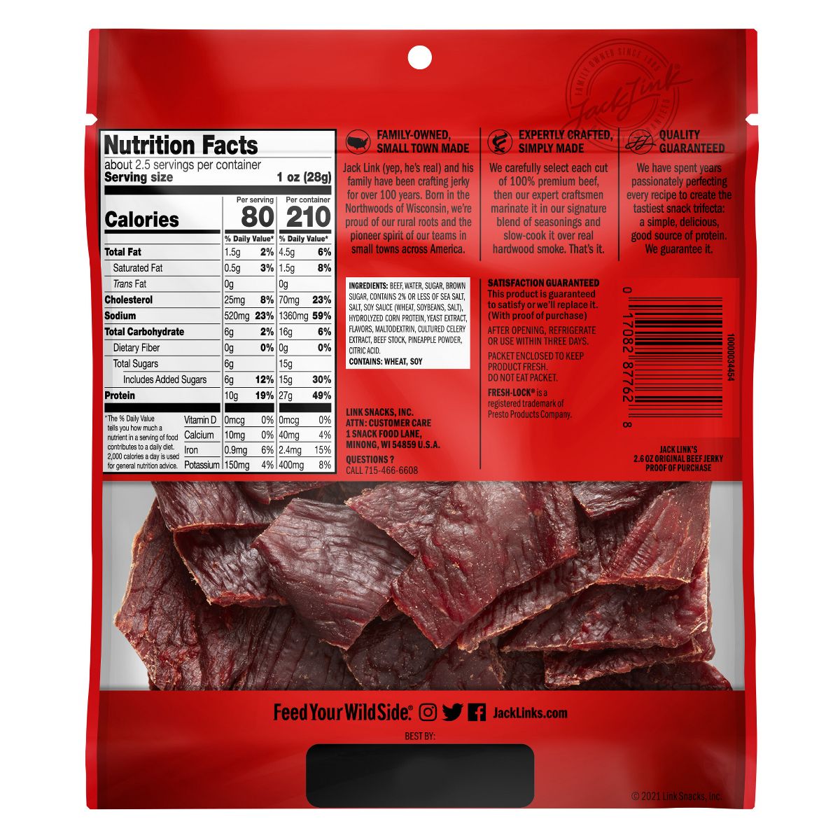 Jack Link's Original Beef Jerky - 2.6oz - Imagen 3