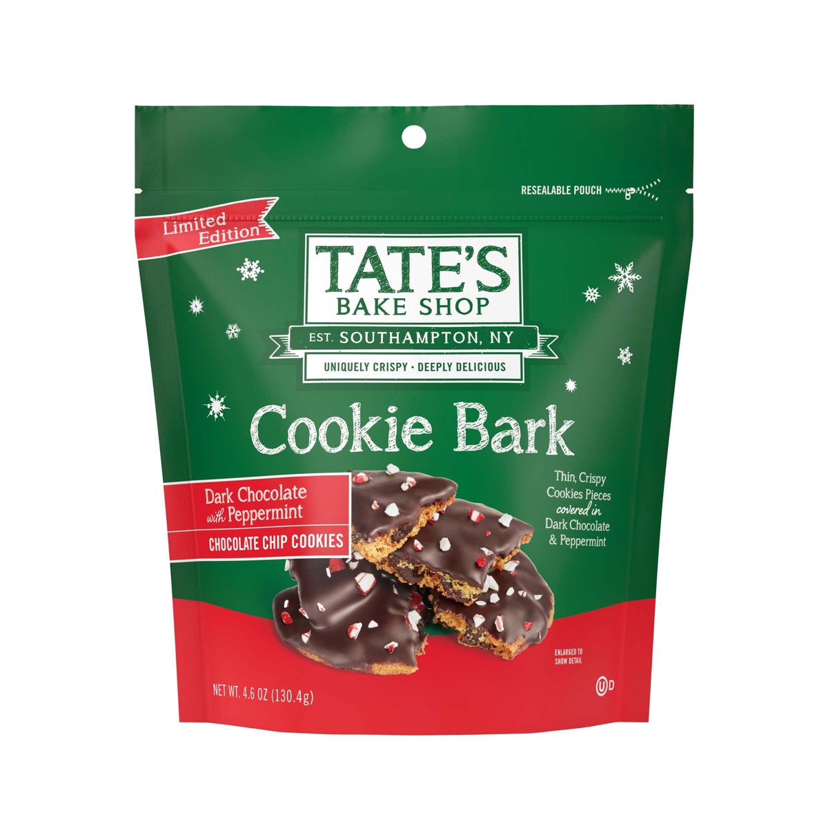 Tate's Bake Shop Corteza de Galleta Chocolate Oscuro con Menta - 4.6 oz - Imagen 2