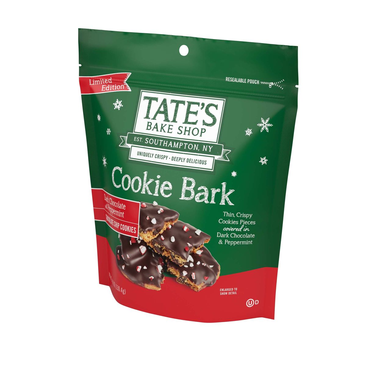 Tate's Bake Shop Corteza de Galleta Chocolate Oscuro con Menta - 4.6 oz - Imagen 4