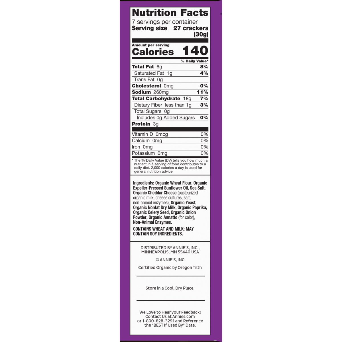 Annie's Galletas Saladas Horneadas Sabor Queso Cheddar - 7.5 oz - Imagen 7