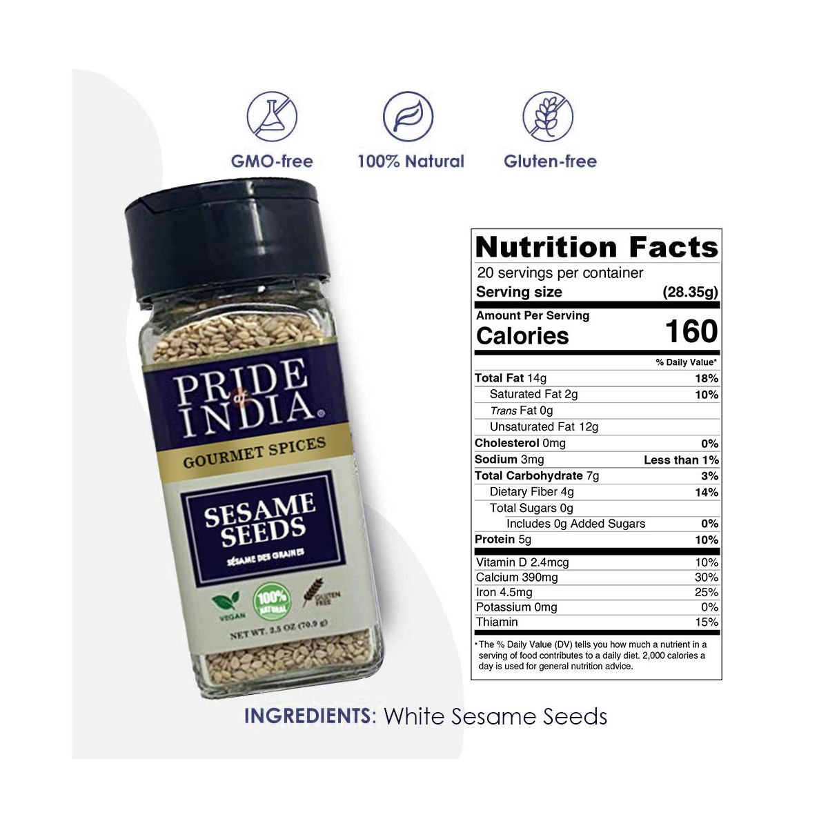 Semillas de Sésamo Enteras PRIDE OF INDIA - Imagen 3
