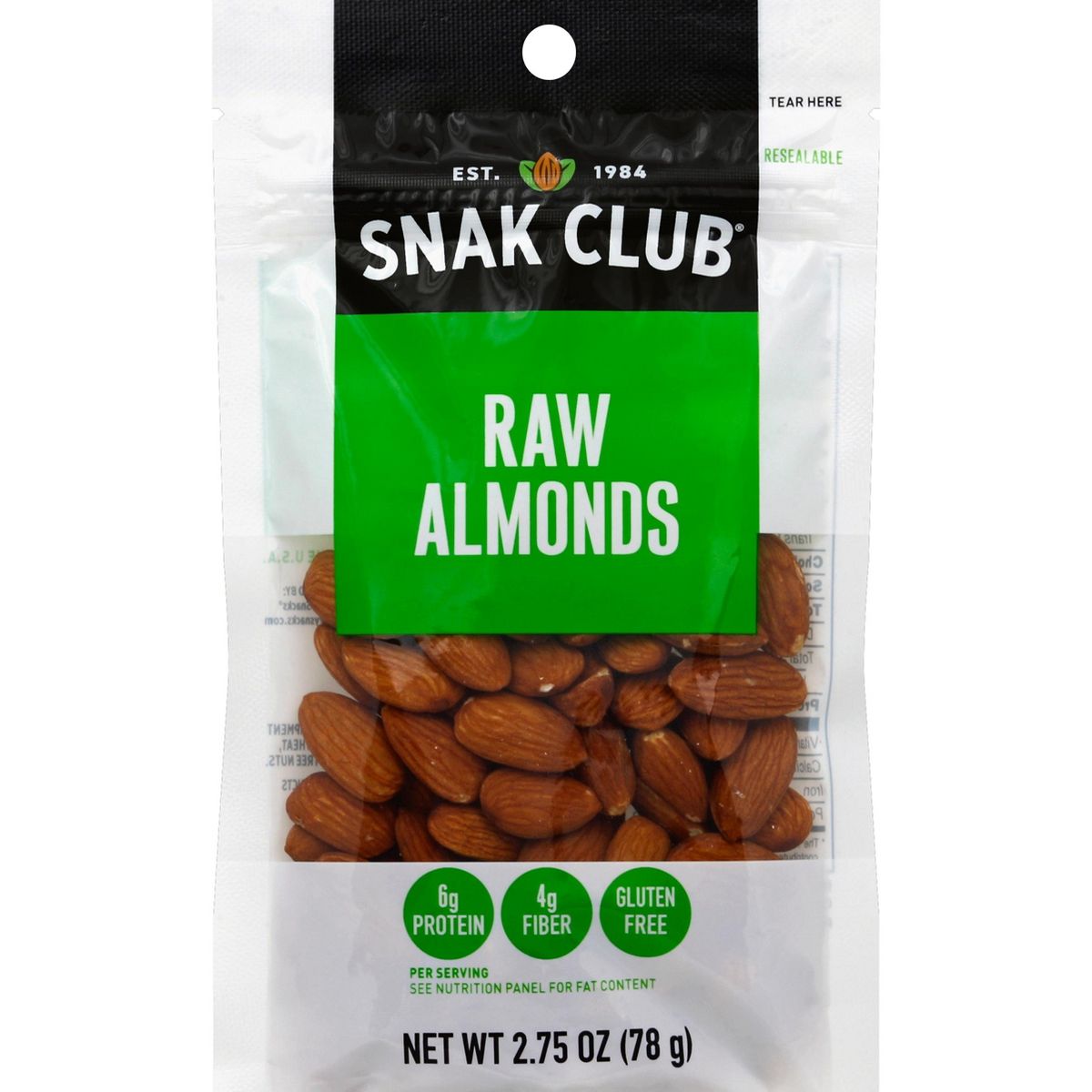 Snak Club Almendras Naturales - Caja de 6 - 2.75 OZ