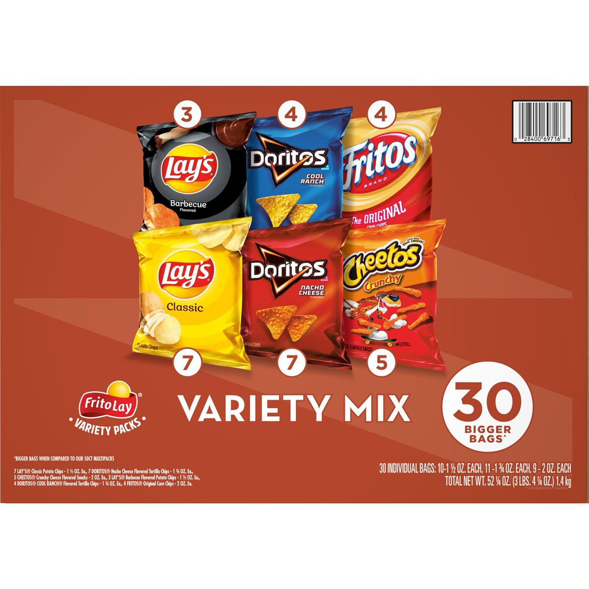 Frito-Lay Mix Clásico de Sabores Variados, 30 Bolsas/Caja - Imagen 4